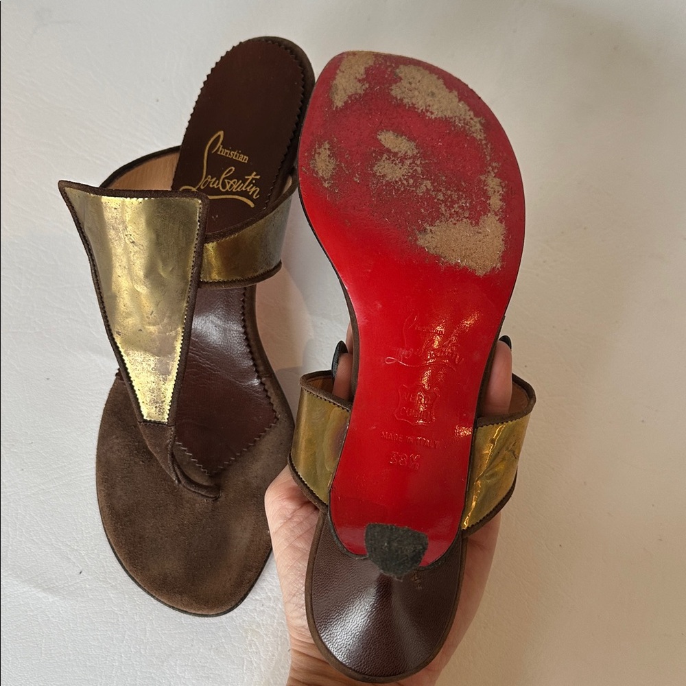 Christian Louboutin metal thong heel sandal - Picture 10 of 13